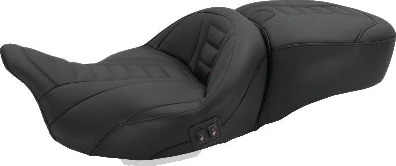 Mustang 08-21 Harley Electra Glide, Rd Glide, Rd King, Str Glide Heated 1PC Seat Deluxe-Black - Main Product View