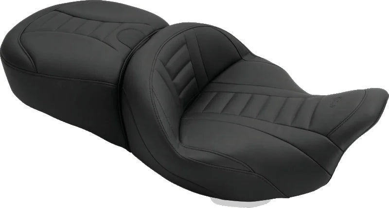 Mustang 08-21 Harley Electra Glide, Rd Glide, Rd King, Str Glide Touring 1PC Seat Deluxe - Black - Main Product View