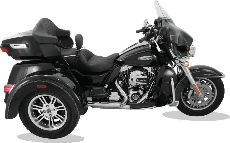Mustang 08-21 Harley Electra Glide, Rd Glide, Rd King, Str Glide Touring 1PC Seat Deluxe - Black - Installation View