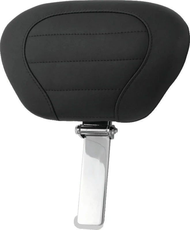 Mustang 08-21 Harley Electra Glide Std, Rd Glide ,Rd King, Str Glide Driver Backrest Deluxe - Black - Side View