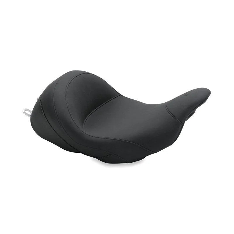 Mustang 08-21 Harley Electra Glide Std, Rd Glide, Rd King, Str Glide Lowdown Solo Seat - Black - Side View