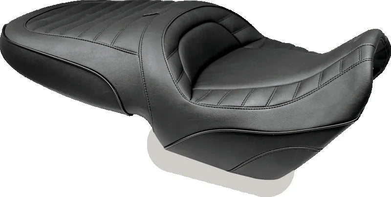Mustang 08-21 Harley Electra Glide Std, Rd Glide, Rd King, Str Glide Touring Backrest Regal -Black - Side View