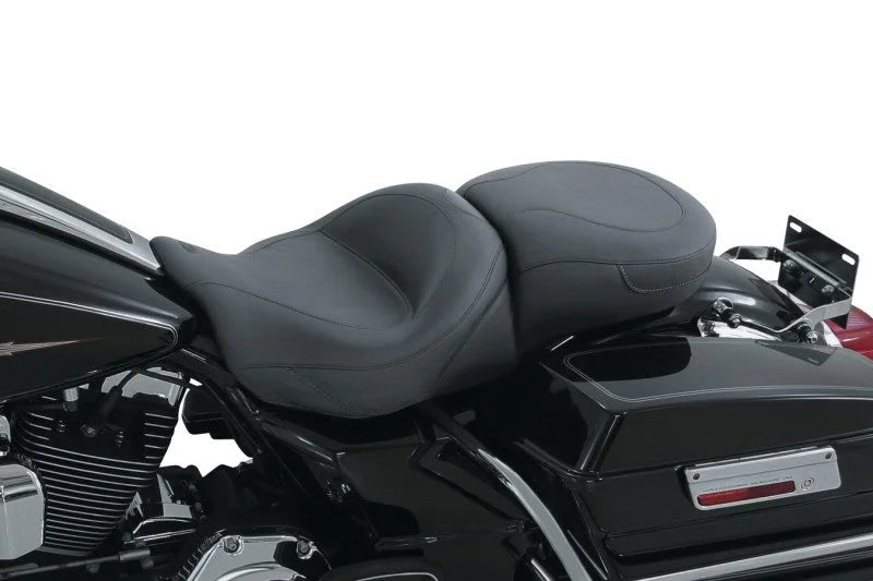 Mustang 08-21 Harley Electra Glide Std, Rd Glide, Rd King, Street Glide Touring 1PC Seat - Black - Side View