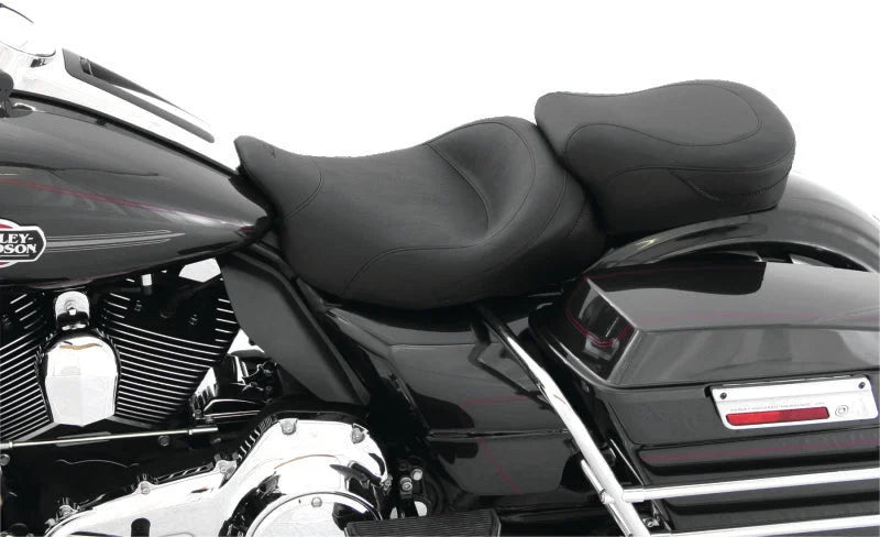 Mustang 08-21 Harley Electra Glide Std, Rd Glide, Rd King, Street Glide Touring Solo Seat - Black - Side View