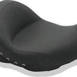 Load image into Gallery viewer, Mustang 08-21 Harley Electra Glide Std,Rd Glide,Rd King,Str Glide Lowdown Solo Seat w/Studs - Black - Side View