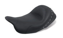 Load image into Gallery viewer, Mustang 08-21 Harley Electra Glide Std,Rd Glide,Rd King,Str Glide Solo Seat Blk Pearl Studs - Black - Side View