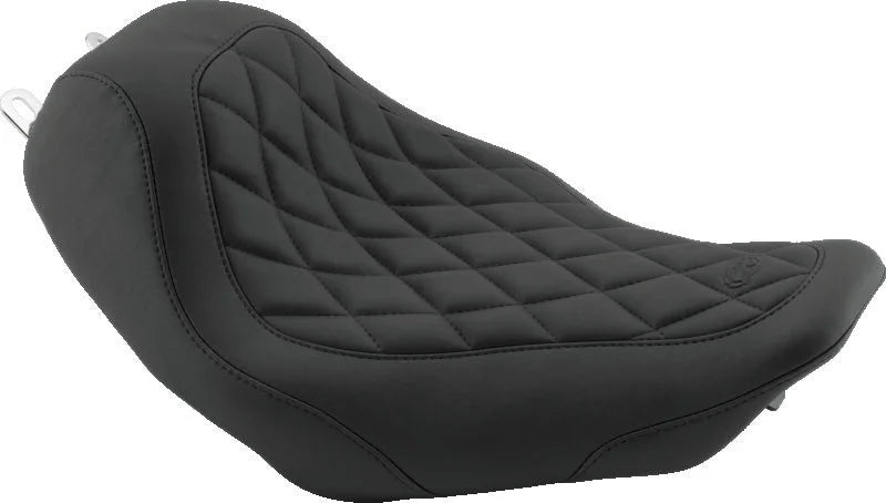 Mustang 08-21 Harley Electra Glide Std,Rd Glide,Rd King,Str Glide Solo Seat Diamond Stitch -Brown - Main Product View