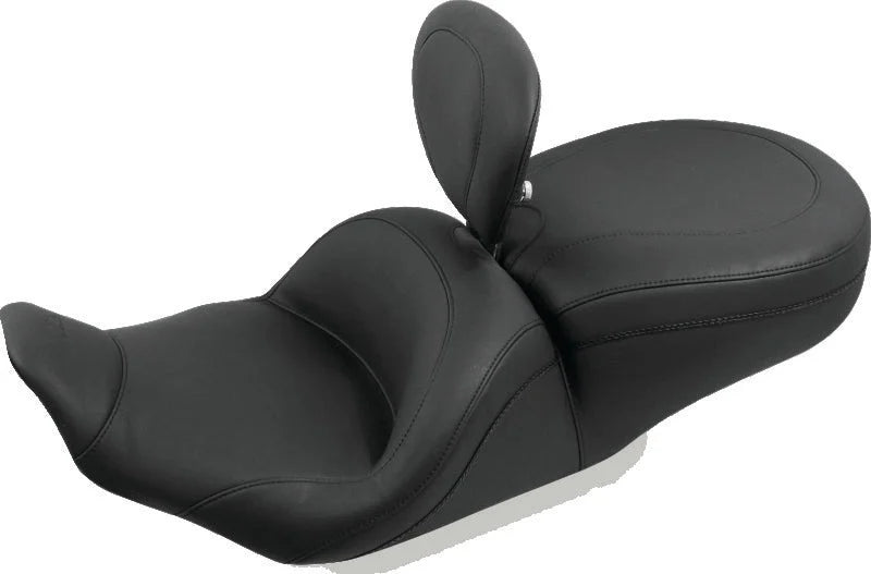 Mustang 08-21 Harley Electra Glide Std,Rd Glide,Rd King,Str Glide Solo Seat w/Diamond Stitch - Black - Side View