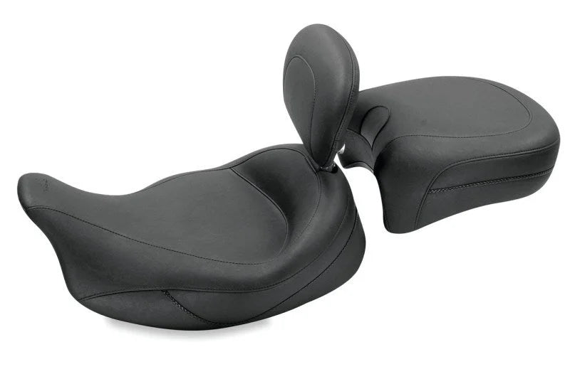Mustang 08-21 Harley Electra Glide Std,Rd Glide,Rd King,Str Glide Touring Solo Seat - Black - Side View