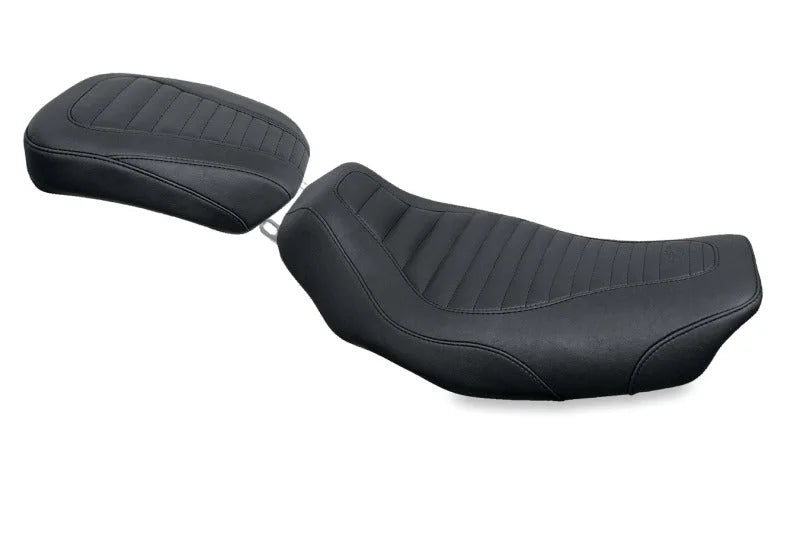 Mustang 08-21 Harley Electra Glide Std,Rd Glide,Rd King,Str Glide Tripper Passenger Seat - Black - Side View