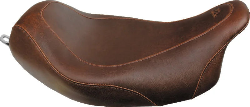 Mustang 08-21 Harley Electra Glide Std,Rd Glide,Rd King,Str Glide Tripper Solo Seat - Brown - Main Product View