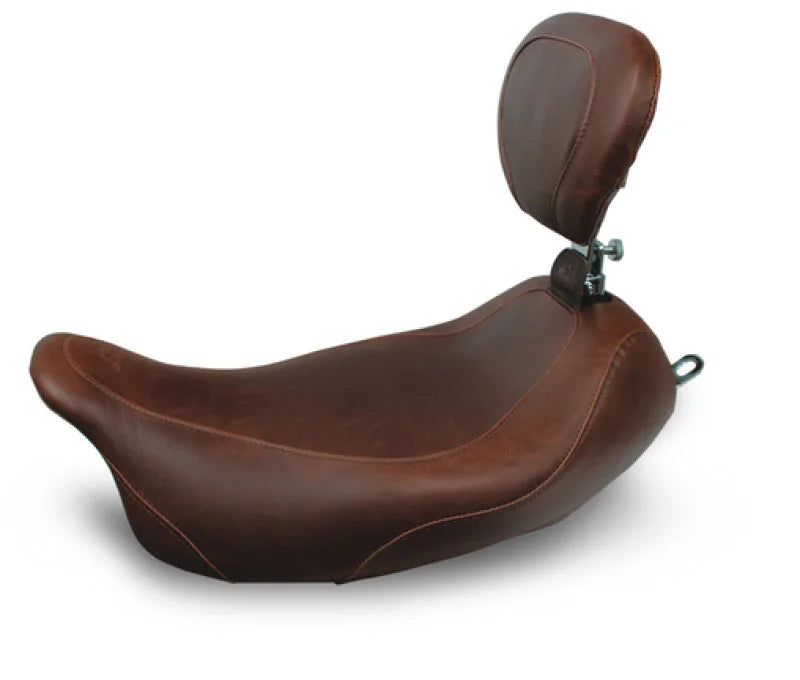 Mustang 08-21 Harley Electra Glide Std,Rd Glide,Rd King,Str Glide Wide Tripper Solo Seat - Brown - Main Product View
