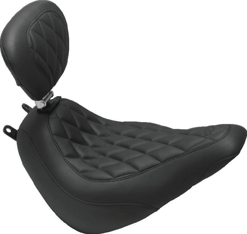 Mustang 08-21 Harley Electra Glide,Rd Glid, Rd King, Str Glide Tour Passenger Seat w/Studs - Black - Main Product View