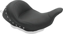 Load image into Gallery viewer, Mustang 08-21 Harley Electra Glide,Rd Glide,Rd King, Str Glide Lowdown Solo Seat w/Studs - Black - Main Product View