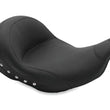 Load image into Gallery viewer, Mustang 08-21 Harley Electra Glide,Rd Glide,Rd King, Str Glide Lowdown Solo Seat w/Studs - Black - Side View