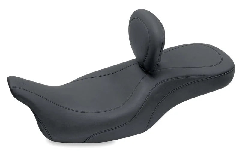 Mustang 08-21 Harley Electra Glide,Rd Glide,Rd King,Str Glide Harley Super Touring 1PC Seat- Black - Side View
