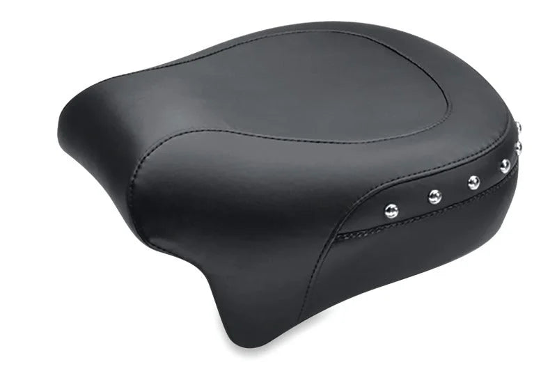 Mustang 08-21 Harley Electra Glide,Rd Glide,Rd King,Str Glide Pass Seat(13.5wide)/Studs - Black - Main Product View
