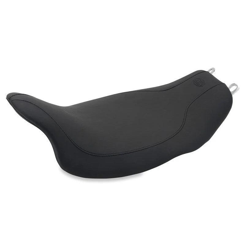 Mustang 08-21 Harley Electra Glide,Rd Glide,Rd King,Str Glide Runaround Solo Seat - Black - Side View