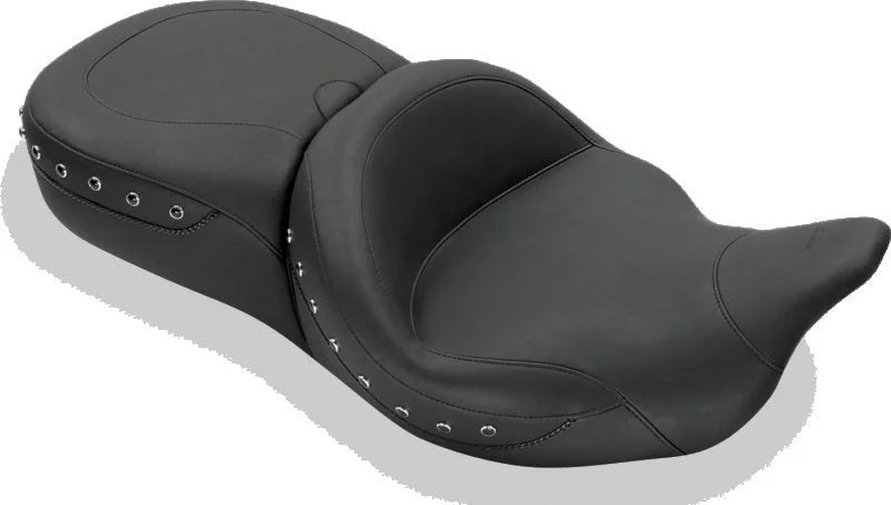 Mustang 08-21 Harley Electra Glide,Rd Glide,Rd King,Str Glide Super Tour 1PC Seat Blk Pearls - Black - Side View