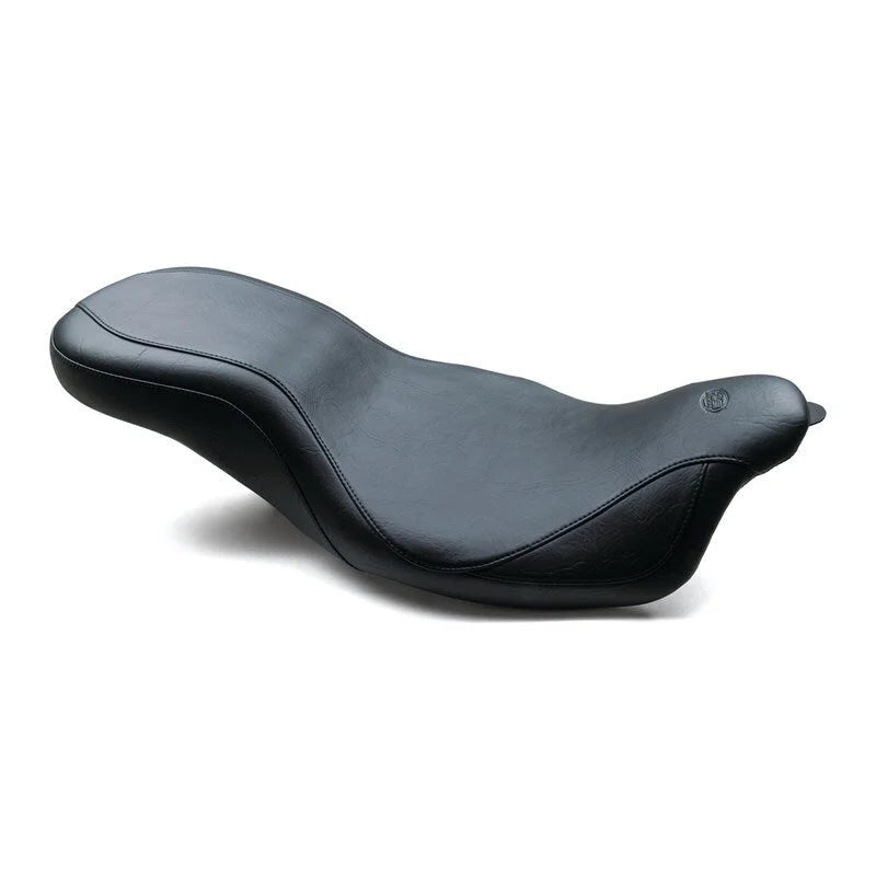 Mustang 08-21 Harley Electra Glide,Rd Glide,Rd King,Str Glide Super Tripper 1PC Seat - Black - Detail View