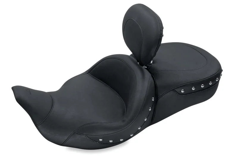 Mustang 08-21 Harley Electra Glide,Rd Glide,Rd King,Str Glide Touring 1PC Seat w/DBR -Black - Side View