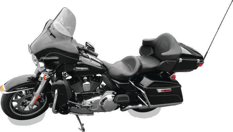 Mustang 08-21 Harley Electra Glide,Rd Glide,Rd King,Str Glide Touring Summit 1PC Seat - Black - Detail View