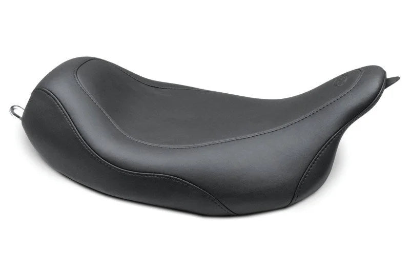 Mustang 08-21 Harley Electra Glide,Rd Glide,Rd King,Str Glide Wide Tripper Solo Seat - Black - Side View