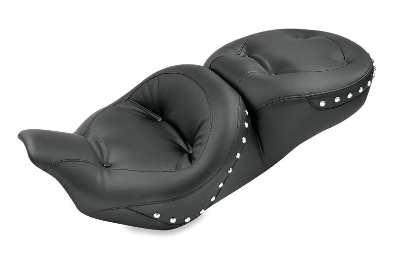 Mustang 08-21 Harley Electra Glide,Rd Glide,Rd King,Street Glide Std Tour 1PC Seat w/Studs - Black - Main Product View