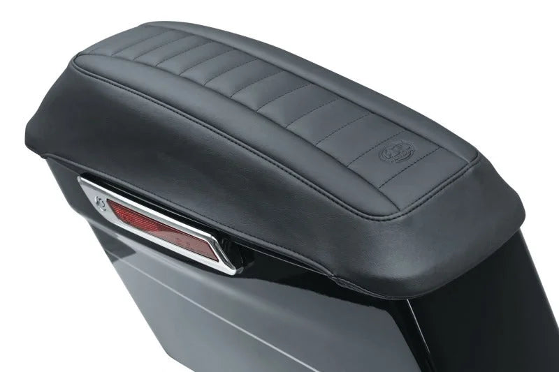 Mustang 08-21 Harley FL Touring Saddlebag Lid Covers Deluxe - Black - Main Product View