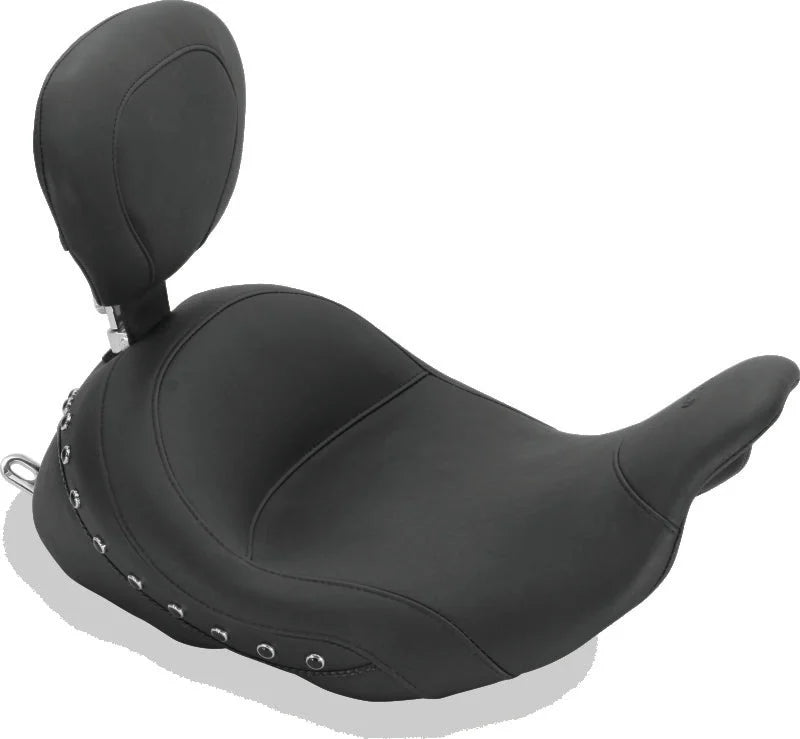 Mustang 08-21 Honda Electra Glide Std,Rd Glide,Rd King,Str Glide Lowdow Solo Seat Pearls - Black - Side View