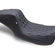 Load image into Gallery viewer, Mustang 08-24 HD FL Touring Double Diamond Squareback 1PC Seat - Black w/ Blue Stitching