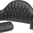 Load image into Gallery viewer, Mustang 08-24 HD FL Touring Double Diamond Squareback 1PC Seat - Black w/ Grey Stitching - Main Product View