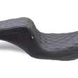 Load image into Gallery viewer, Mustang 08-24 HD FL Touring Double Diamond Squareback 1PC Seat - Black w/ Grey Stitching - Side View