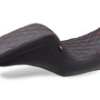 Load image into Gallery viewer, Mustang 08-24 HD FL Touring Double Diamond Squareback 1PC Seat - Black w/ Red Stitching