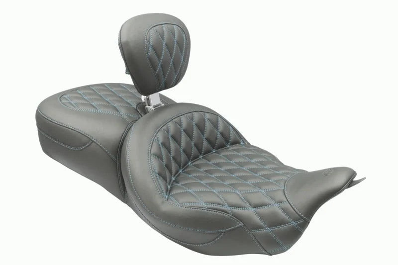 Mustang 08-25 Harley FL Touring Rd King Sp, Rd Glide Ltd, Dble Diamond ST Backrest - Black/SB