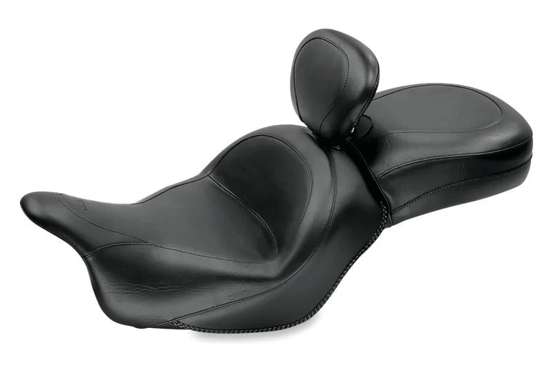 Mustang 09-13 Kawasaki Vulcan 1700 Classic Std Touring 1PC Seat w/Driver Backrest - Black - Main Product View