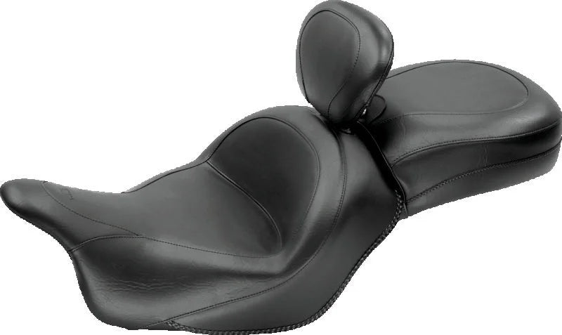 Mustang 09-13 Kawasaki Vulcan 1700 Classic Std Touring 1PC Seat w/Driver Backrest - Black - Side View