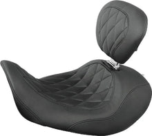 Load image into Gallery viewer, Mustang 09-17 Yamaha V-Star 950, 950 Tourer Std Touring 2PC Seat w/Driver Backrest - Black - Main Product View