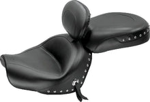 Load image into Gallery viewer, Mustang 09-17 Yamaha V-Star 950, 950 Tourer Std Touring 2PC Seat w/Driver Backrest Studs - Black - Main Product View