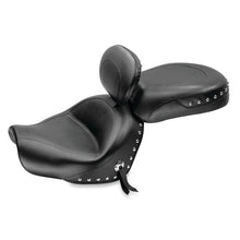 Load image into Gallery viewer, Mustang 09-17 Yamaha V-Star 950, 950 Tourer Std Touring 2PC Seat w/Driver Backrest Studs - Black - Side View
