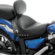 Load image into Gallery viewer, Mustang 09-17 Yamaha V-Star 950, 950 Tourer Std Touring 2PC Seat w/Driver Backrest Studs - Black - Detail View
