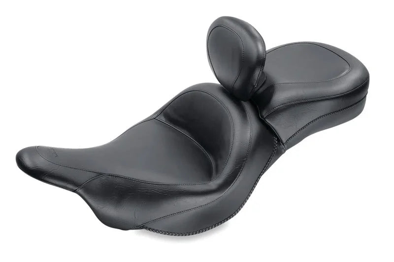 Mustang 09-21 Kawasaki Vulcan 1700 Voyager, Nomad Touring 1PC Seat w/Driver Backrest - Black - Main Product View