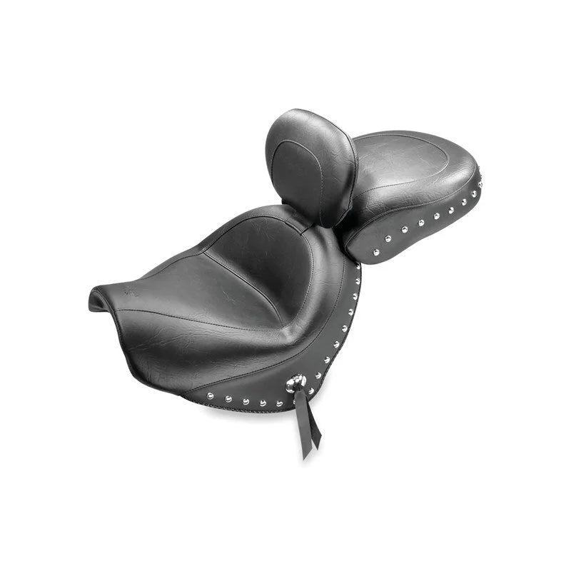 Mustang 09-21 Suzuki Boulevard C50/C50T Standard Touring 2PC Seat w/Driver Backrest w/Studs - Black - Side View