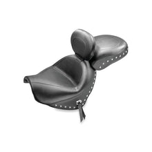 Load image into Gallery viewer, Mustang 09-21 Suzuki Boulevard C50/C50T Standard Touring 2PC Seat w/Driver Backrest w/Studs - Black - Side View
