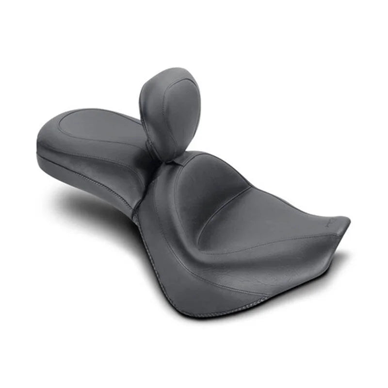 Mustang 10-13 Honda VT1300C Sabre, 10-16 Stateline, 10-15 Interstate Touring 1PC Seat - Black - Side View