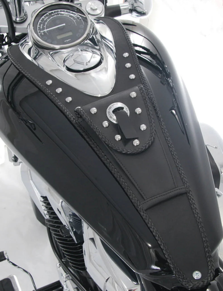 Mustang 10-14 Honda VT1300C Cruiser Tank Bib w/Studs - Black - Side View
