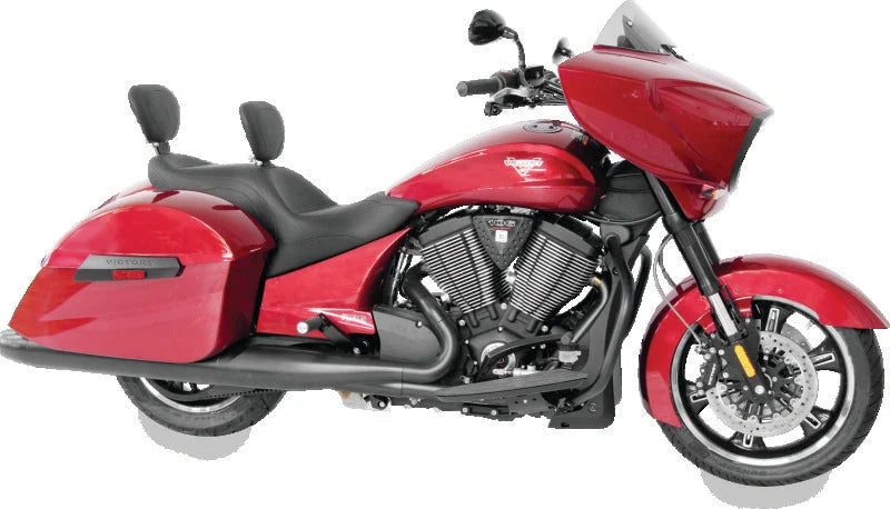 Mustang 10-17 Victory Cross Roads, Cross, Hard-Ball, Magnum Touring 1PC Seat w/DBR  - Black - Detail View