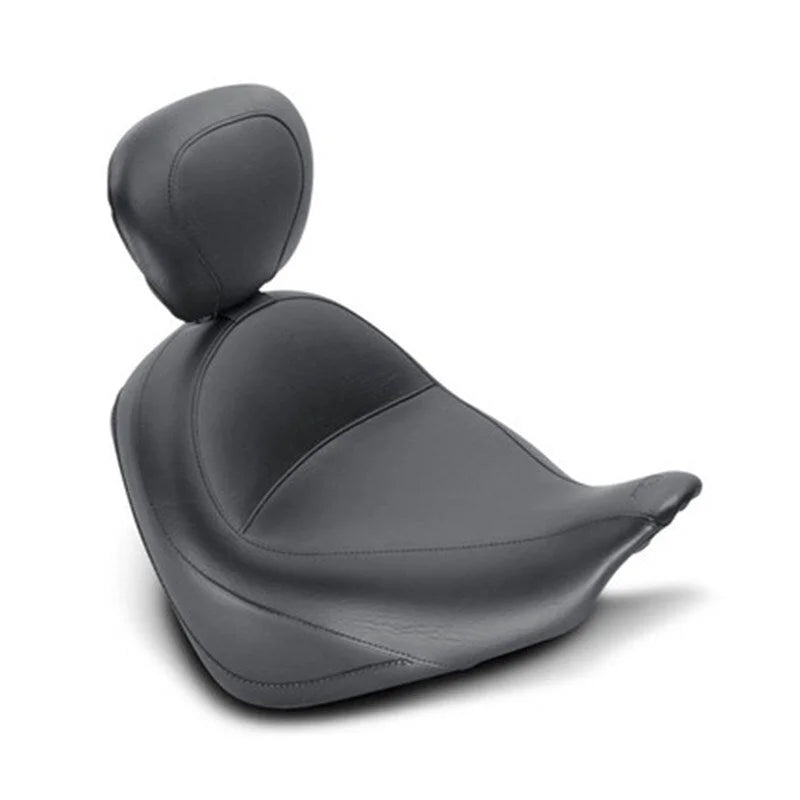 Mustang 10-21 Honda VT1300CX Fury Wide Touring Solo Seat w/Driver Backrest - Black - Side View