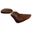 Load image into Gallery viewer, Mustang 11-13 Harley Blackline, 12-17 Slim/Slim S Tripper Solo Seat Diam Stitch - Distressed Brown - Side View