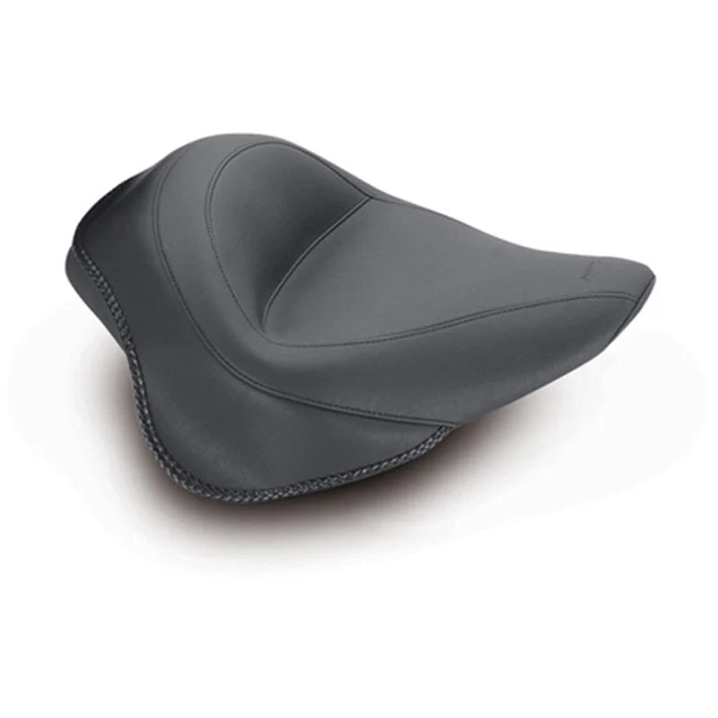 Mustang 11-13 Harley Blackline, 12-17 Slim,Slim S Wide Touring Solo Seat - Black - Side View